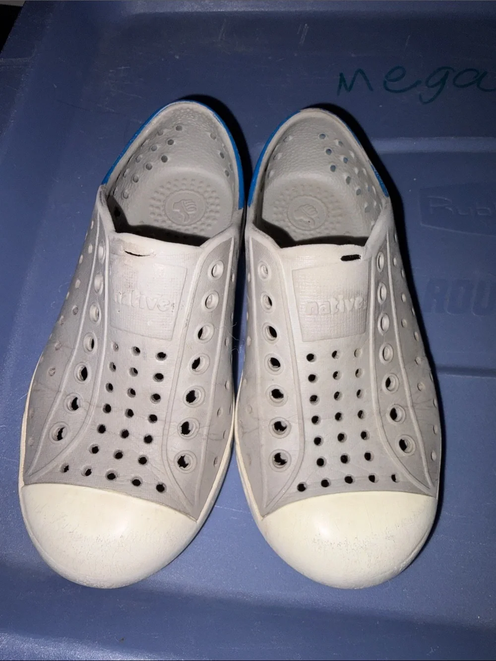 Native Kids Grey and Blue Slip-On Shoes